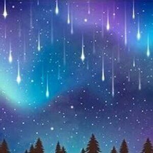 BA116-Fabric Night Sky Star Backdrop Shooting Star Aurora Party-Plastic  3x5ft
